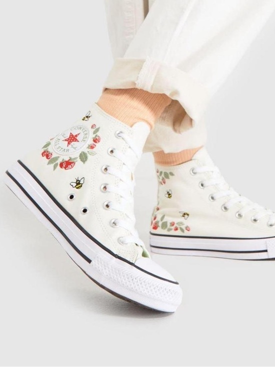 Converse All Stars Shoes - Converse High-Top “Berries & Bees” Sneakers - Cream